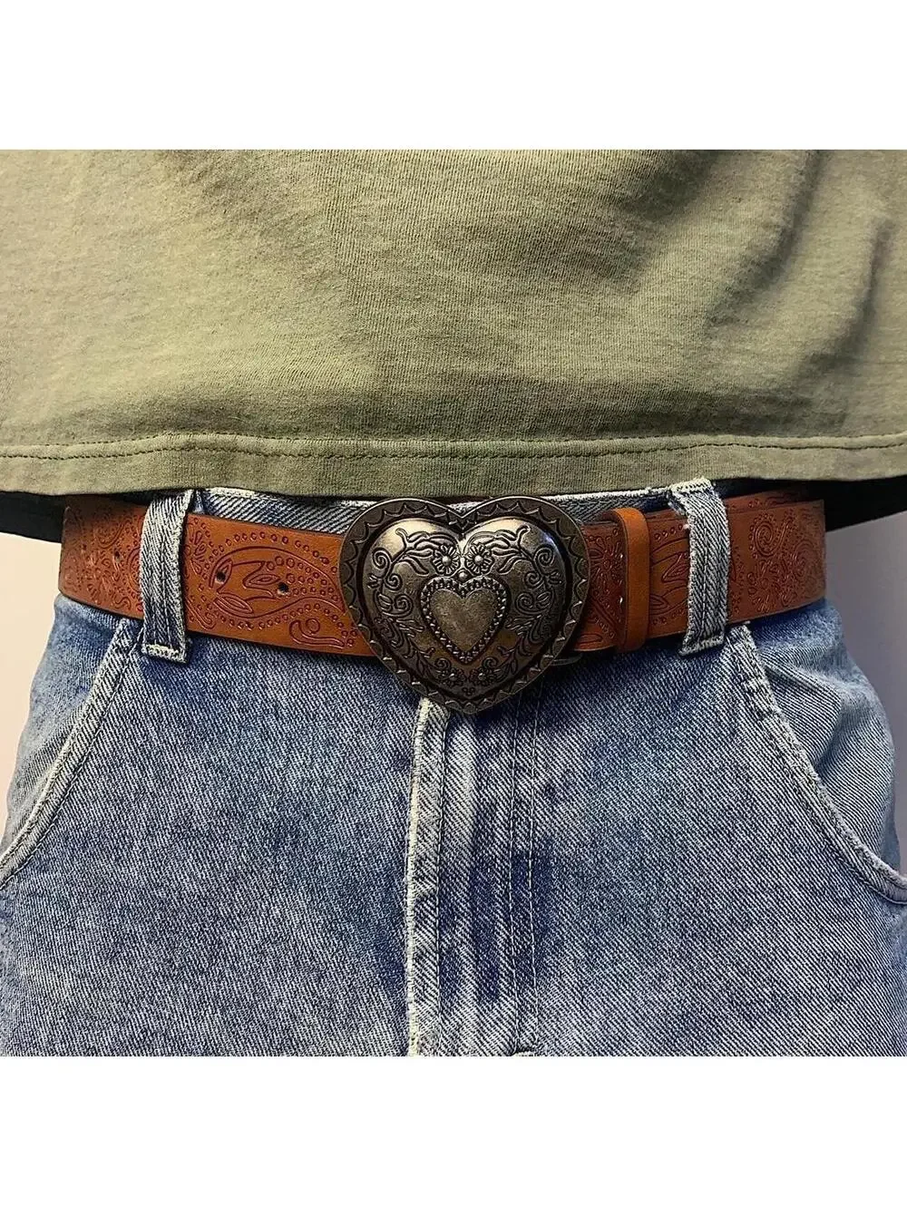 Vintage Western Brown Black Belt 40 Inch